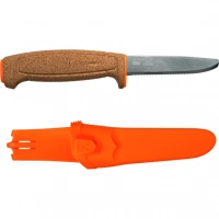 Нож с фиксированным лезвием Morakniv Floating Serrated Knife, сталь Sandvik 12C27, рукоять пробковая купить в Иванове