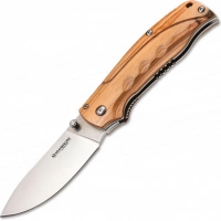Нож складной Magnum Pakka Hunter — Boker 01MB700, сталь 440B Satin Plain, рукоять пакка дерево купить в Иванове