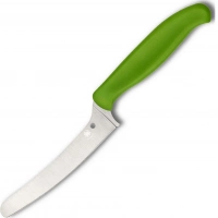 Универсальный кухонный нож Spyderco Z-Cut Offset Kitchen Green, сталь CTS™ — BD1 Alloy, рукоять зеленый полипропилен купить в Иванове