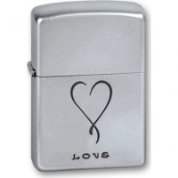 Зажигалка ZIPPO Love Satin Chrome, латунь с никеле-хромовым покрыт., серебр., матовая, 36х56х12 мм купить в Иванове